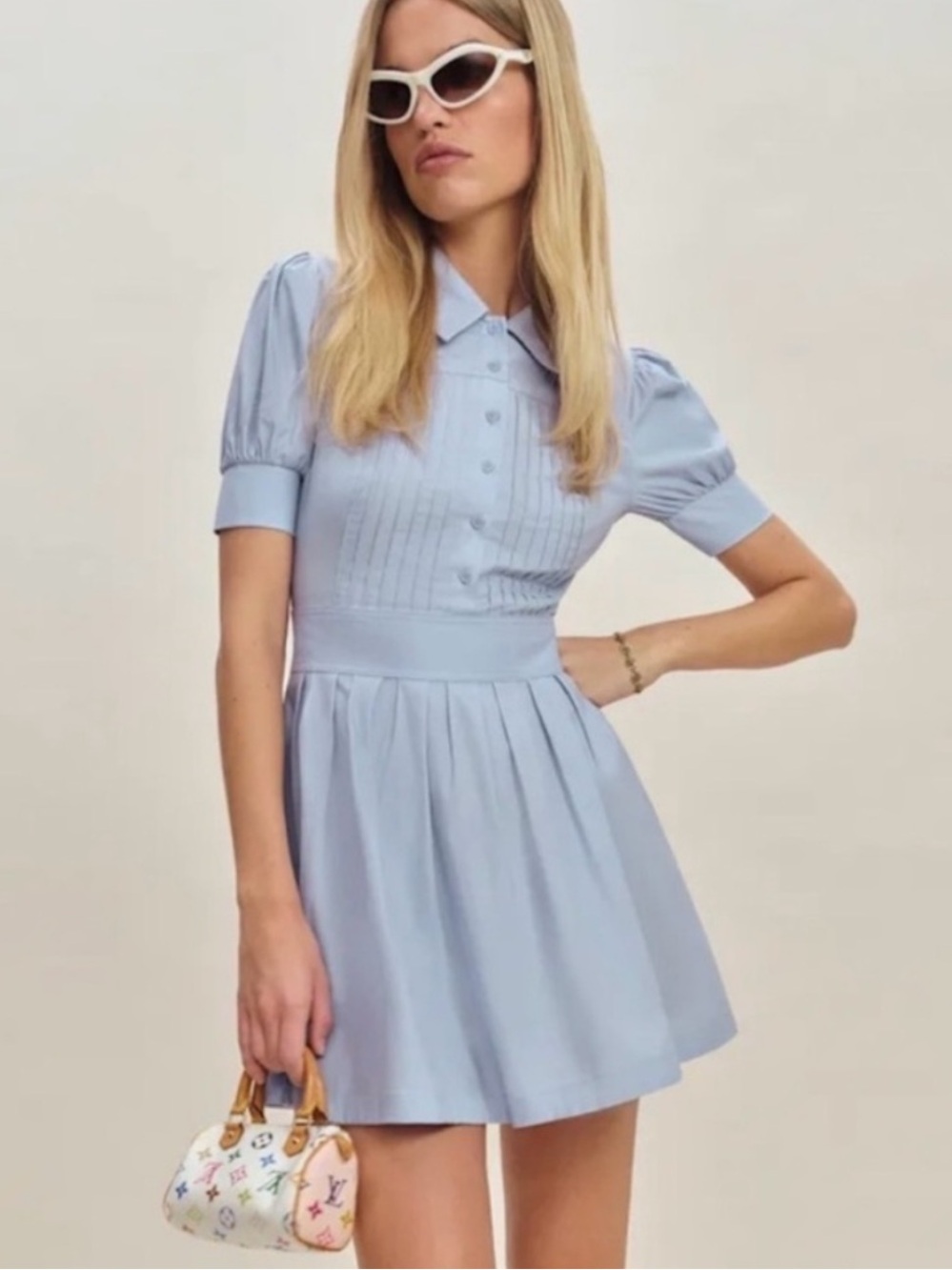 Reformation Loonette Dress in Ice Water - Picture 2 of 10